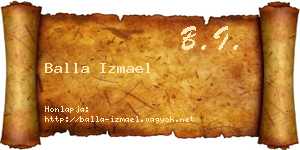 Balla Izmael névjegykártya